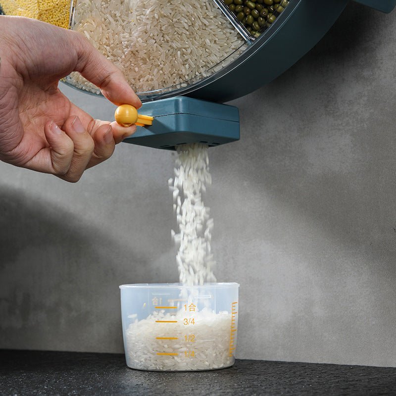 Wall-Mounted Grain Dispenser 5 Compartments Dry Food Dispenser Rotating Cereal - Kitchen Organizers -  Trend Goods