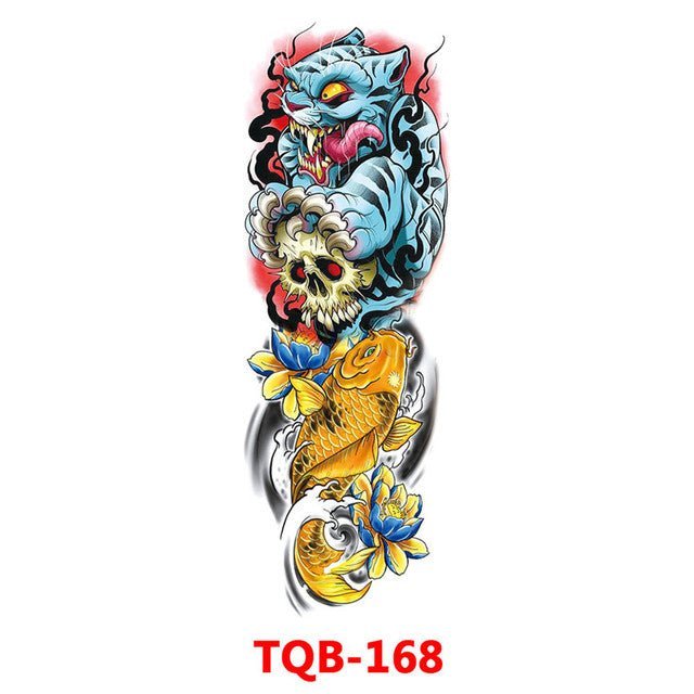 Waterproof Temporary Tattoo Sticker Totem Geometric Full Arm - Tattoo Stickers -  Trend Goods