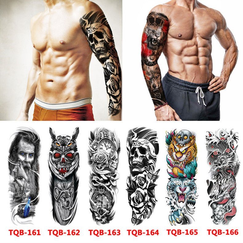 Waterproof Temporary Tattoo Sticker Totem Geometric Full Arm - Tattoo Stickers -  Trend Goods