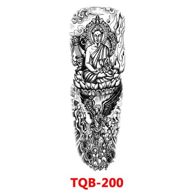 Waterproof Temporary Tattoo Sticker Totem Geometric Full Arm - Tattoo Stickers -  Trend Goods