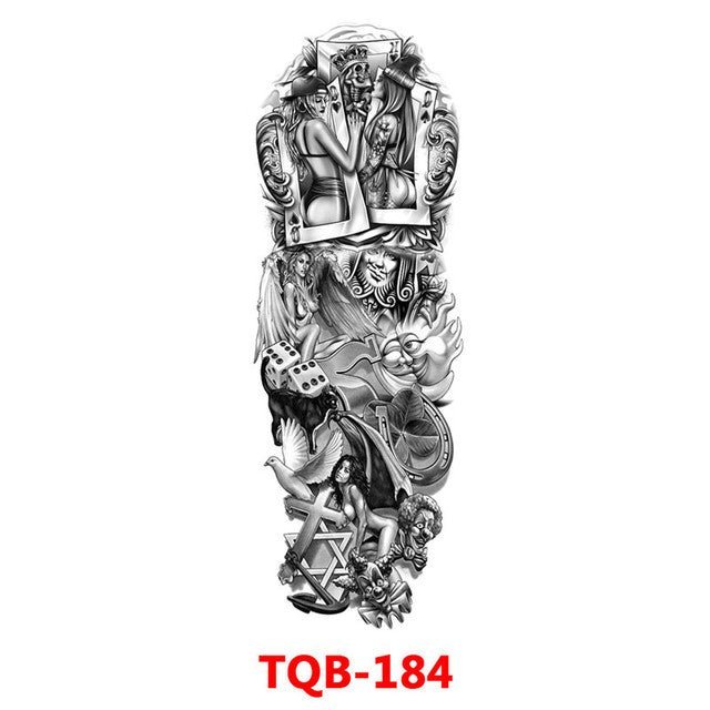 Waterproof Temporary Tattoo Sticker Totem Geometric Full Arm - Tattoo Stickers -  Trend Goods