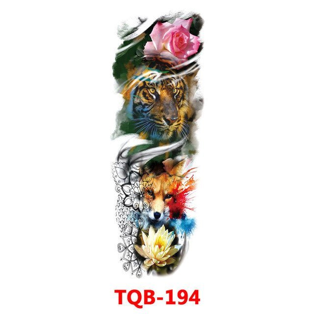 Waterproof Temporary Tattoo Sticker Totem Geometric Full Arm - Tattoo Stickers -  Trend Goods