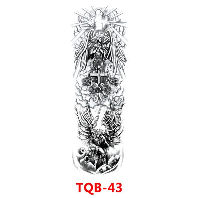 Waterproof Temporary Tattoo Sticker Totem Geometric Full Arm - Tattoo Stickers -  Trend Goods