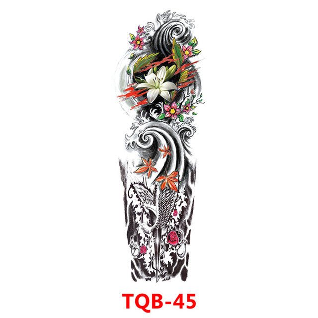 Waterproof Temporary Tattoo Sticker Totem Geometric Full Arm - Tattoo Stickers -  Trend Goods