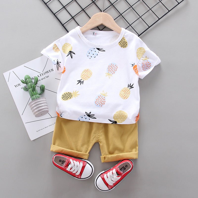 Western Style Suit T-shirt Short Sleeve 2-piece Set - Baby Clothing -  Trend Goods