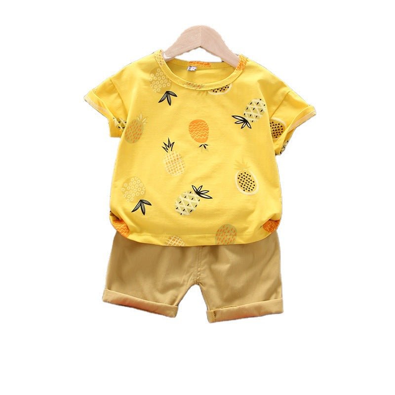 Western Style Suit T-shirt Short Sleeve 2-piece Set - Baby Clothing -  Trend Goods