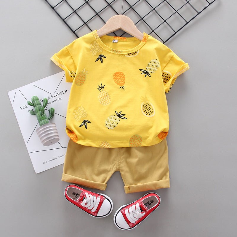 Western Style Suit T-shirt Short Sleeve 2-piece Set - Baby Clothing -  Trend Goods