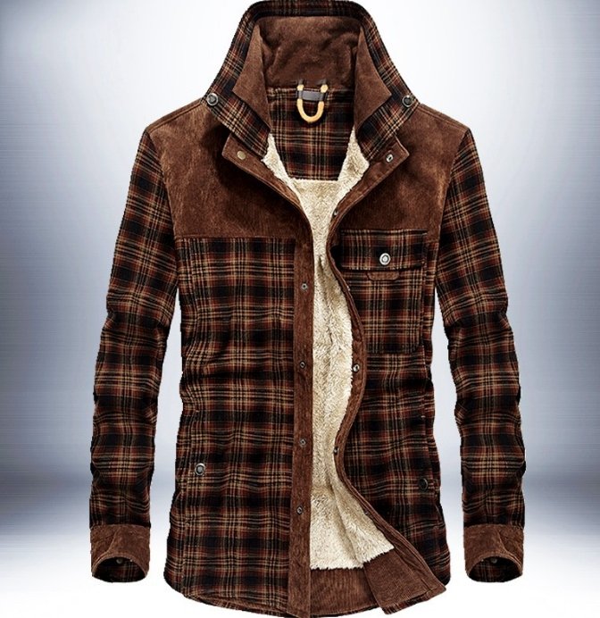 Winter Jacket Pure Cotton Plaid Jacket - Jackets -  Trend Goods