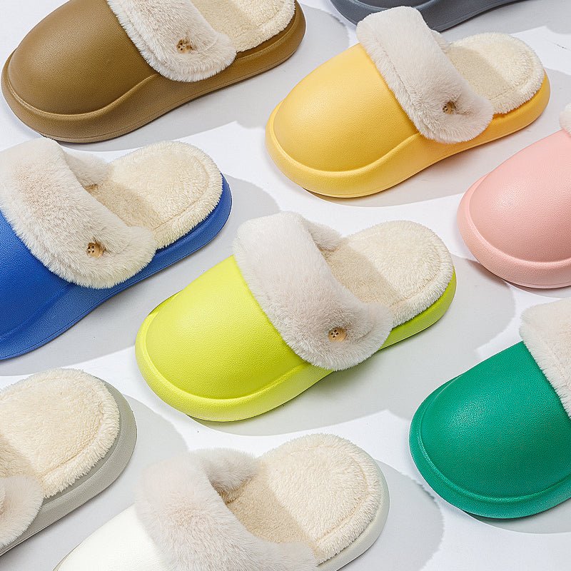 Winter Warm Slippers Household Non Slip Couples At Home Cotton Slippers - Slippers -  Trend Goods