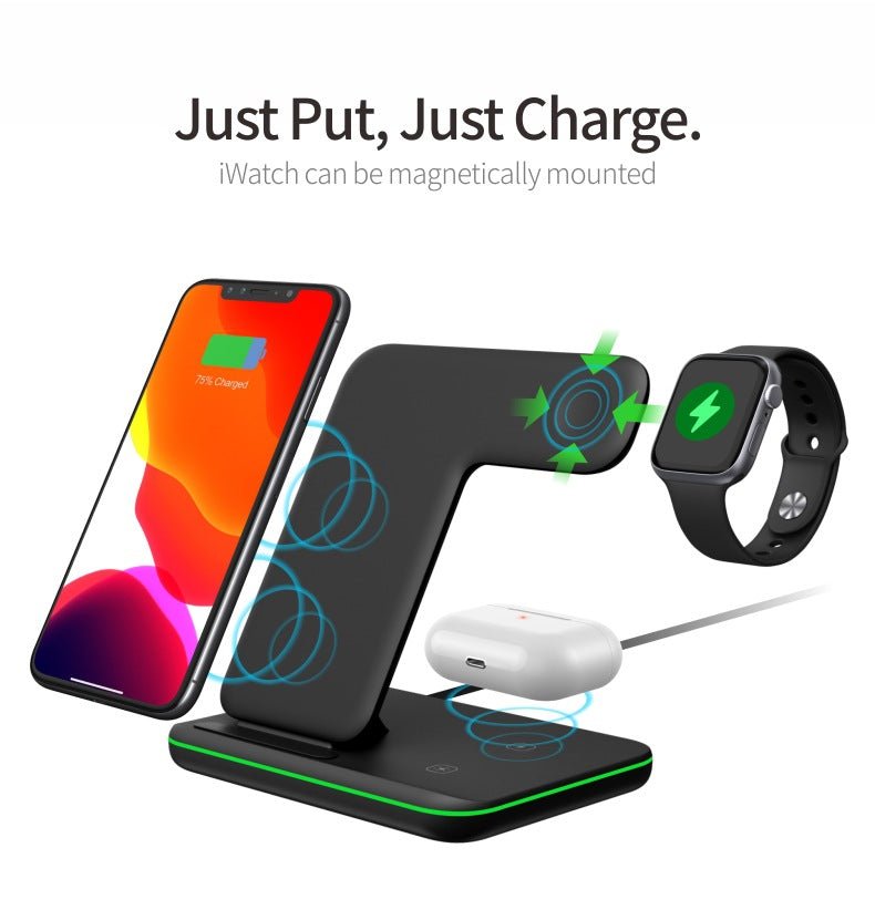 Wireless Charger Mobile Phone Watch Headset  Fast Charging Stand Desktop - Wireless Chargers -  Trend Goods