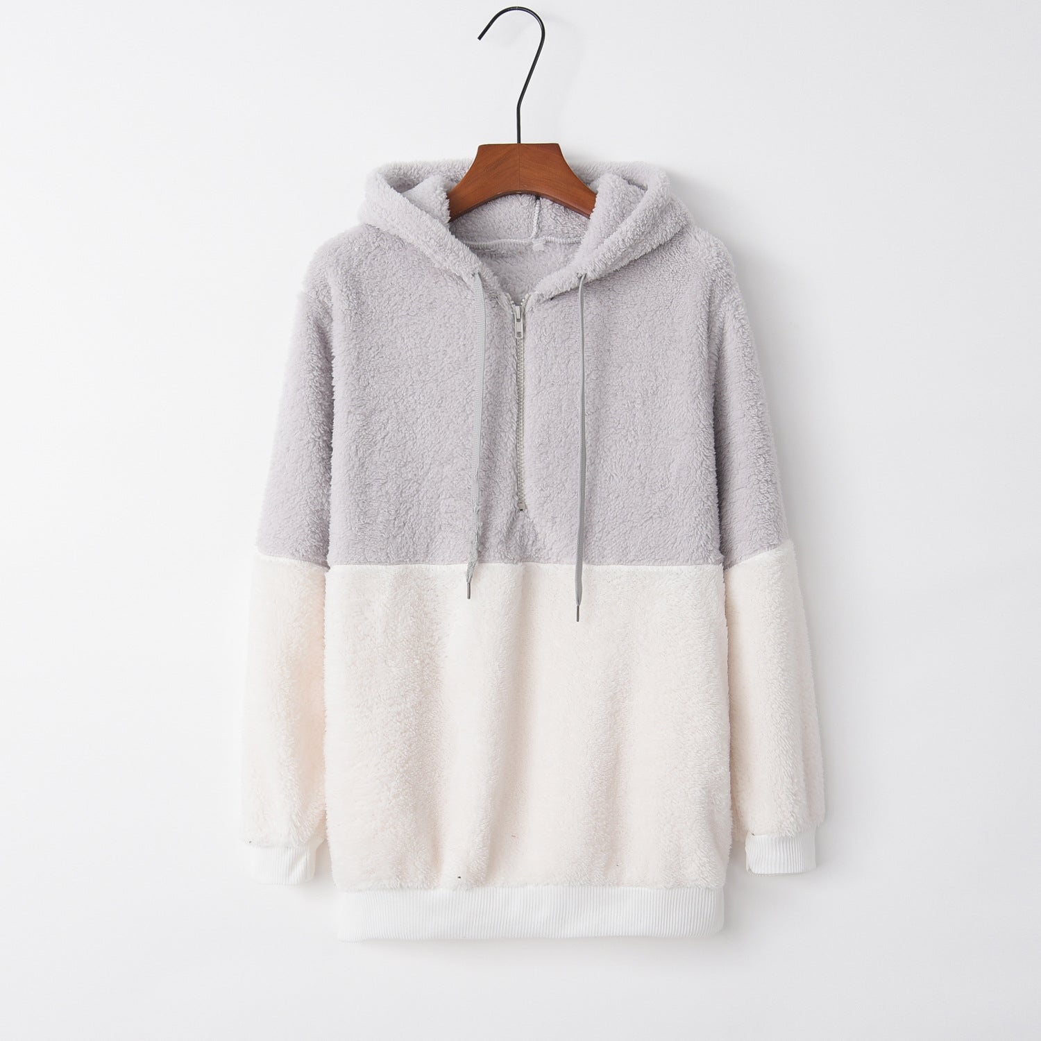 Women's Casual Round Neck Rope Hooded Stitching Sweater - Hoodies -  Trend Goods