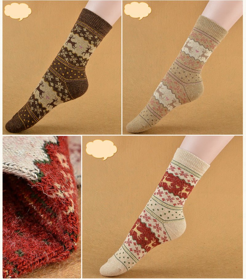 Women's Thickened Warm Retro Christmas Print Socks - Socks -  Trend Goods